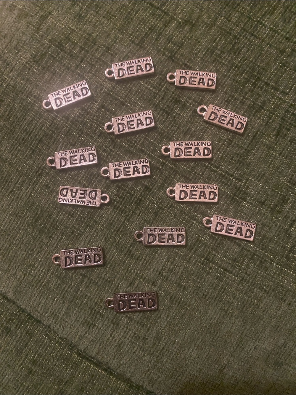 The Walking Dead Silver Logo Charms - Set of Metal Tags